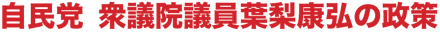 自民党 衆議院議員葉梨康弘の政策